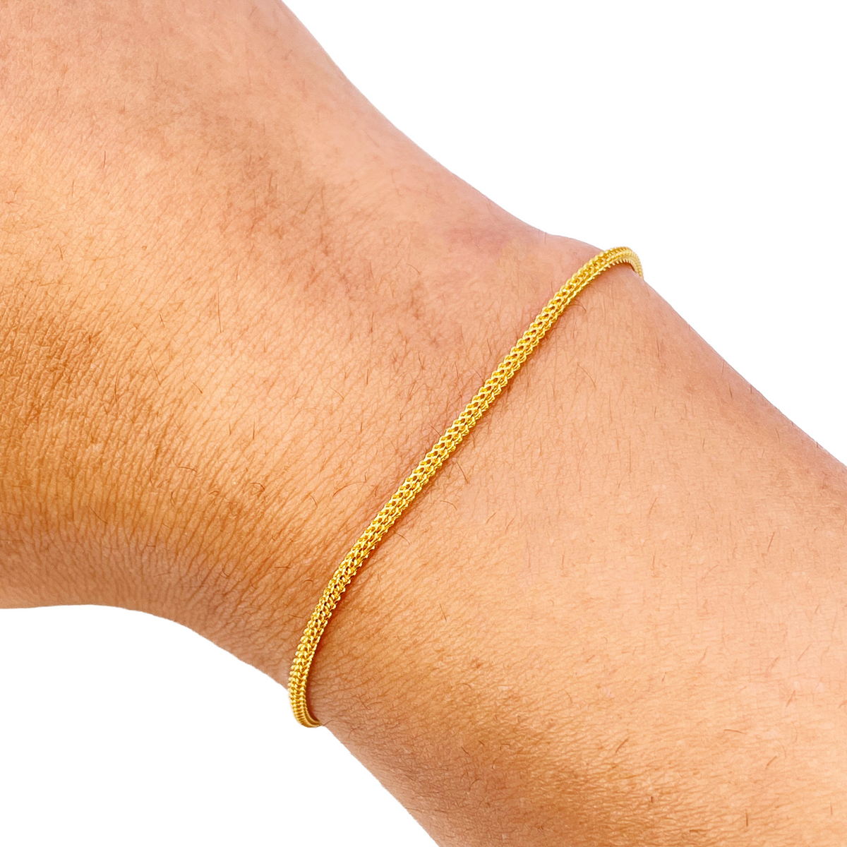 22ct Yellow Gold Minimalist Foxtail Dragon Bracelet 7 Inches