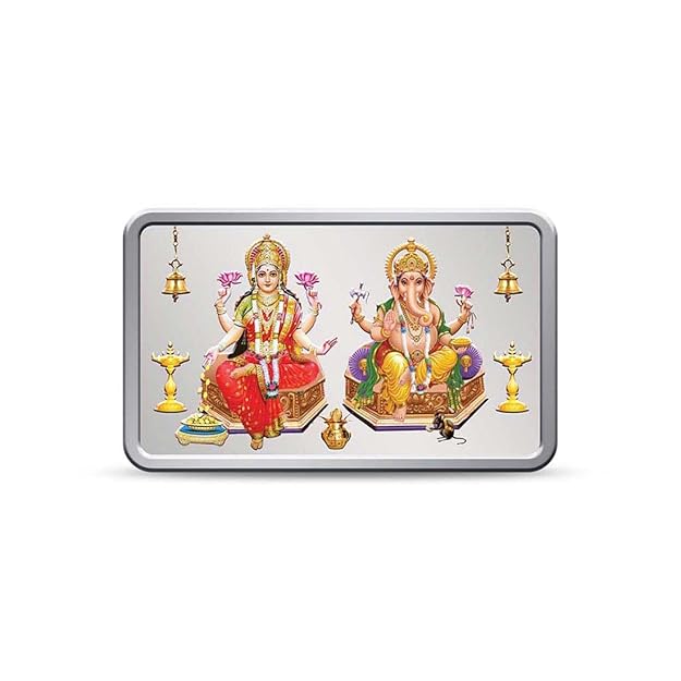 Silver Bar Laxmi Ganesh Silver Diwali / Dhanteras / Gift Fine 999.9