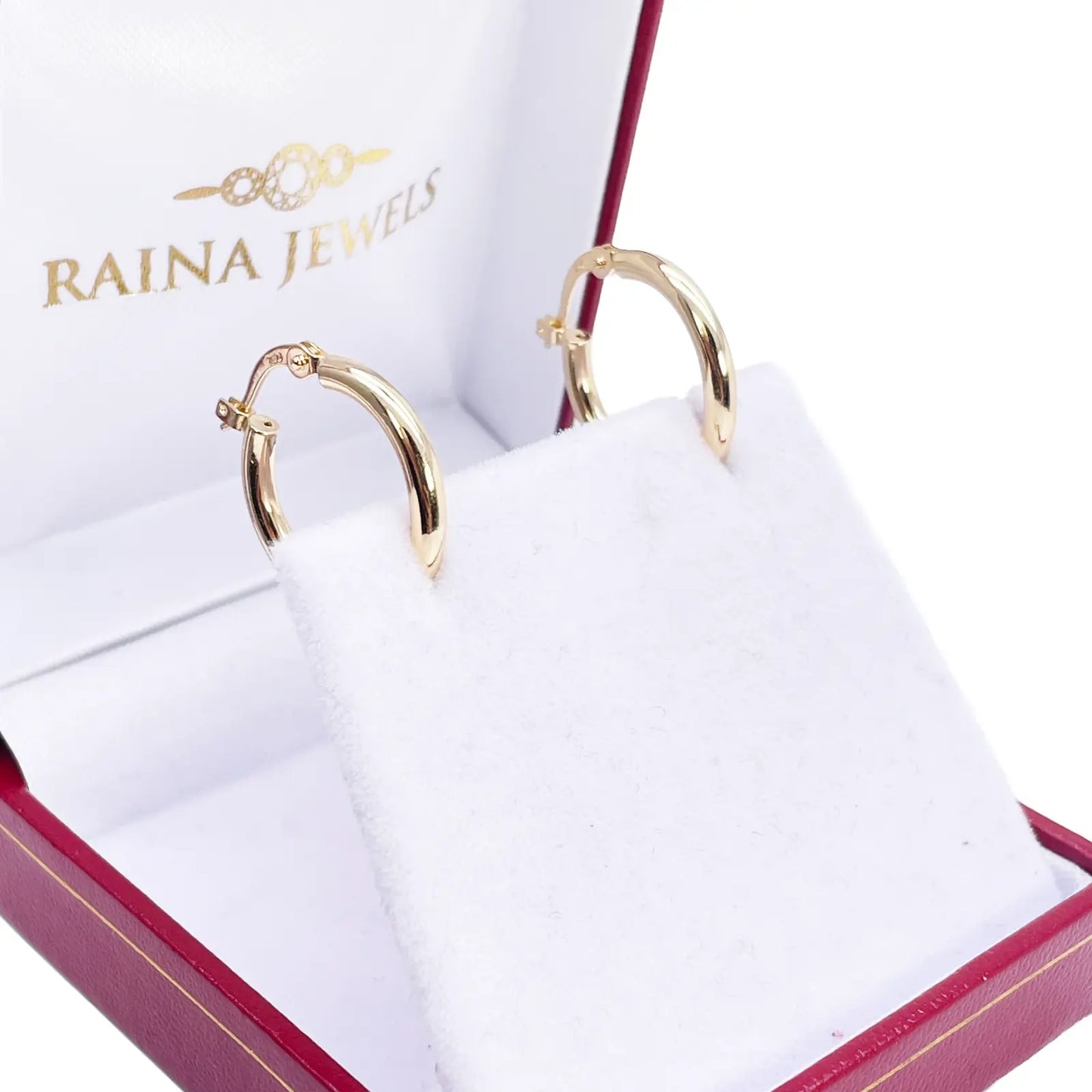 18ct Gold Hoop High Polished Minimalist Earrings 14.5mm Diameter  Diamond bracelet