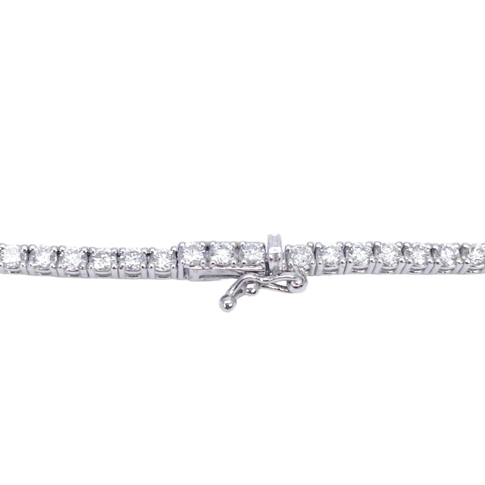 18ct White Gold 4-Claw Natural Diamond Tennis Necklace 6.00ct 17.5 Inches 