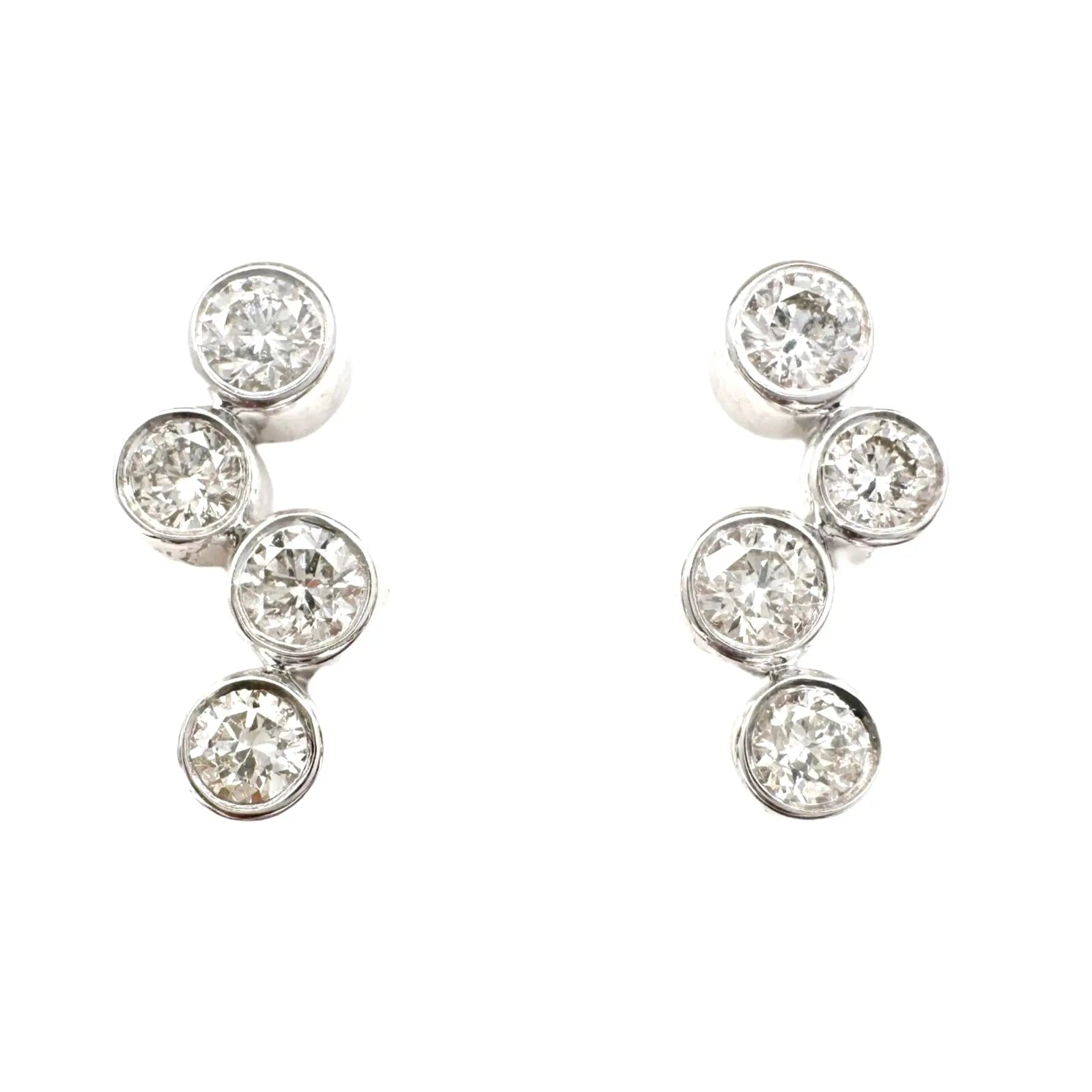 18ct White Gold & Natural Diamond Bubble Drop Earrings 0.65ct  Diamond earring
