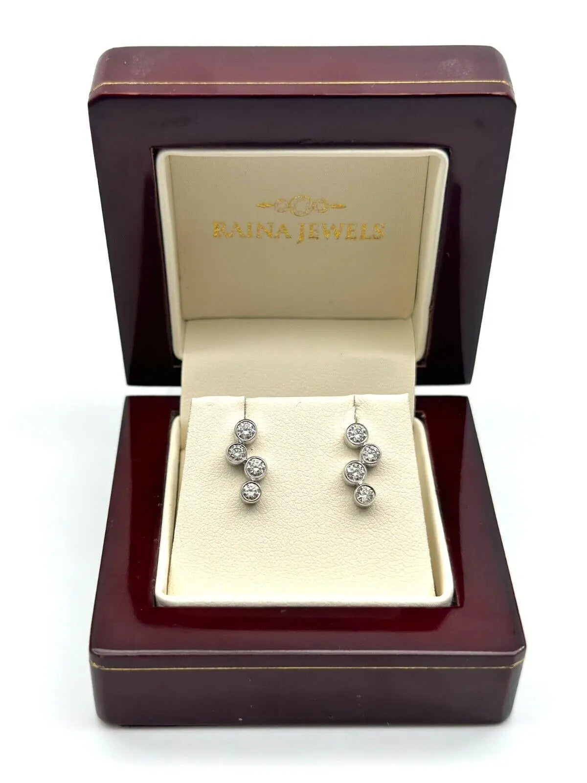 18ct White Gold & Natural Diamond Bubble Drop Earrings 0.65ct  Diamond earring