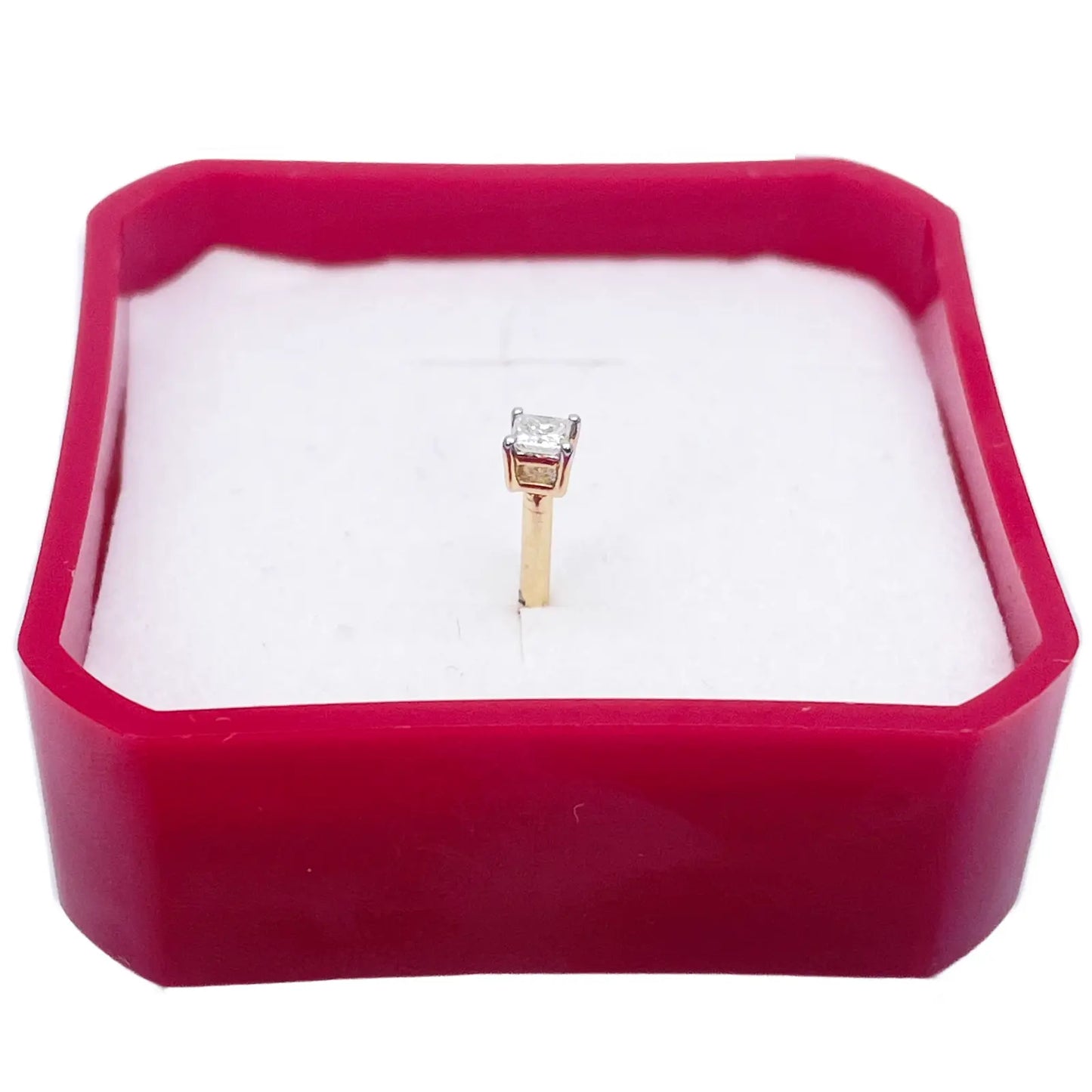 18ct White Or Yellow Gold Princess Diamond Nose Stud Pin 0.05ct 4 claw 2.6mm  Body Piercings
