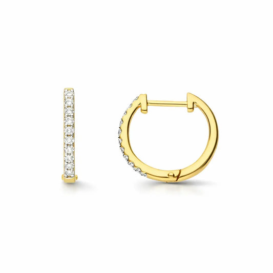 18ct Yellow Gold Diamond Pair of Hoop Earrings 0.08ct  Diamond earring