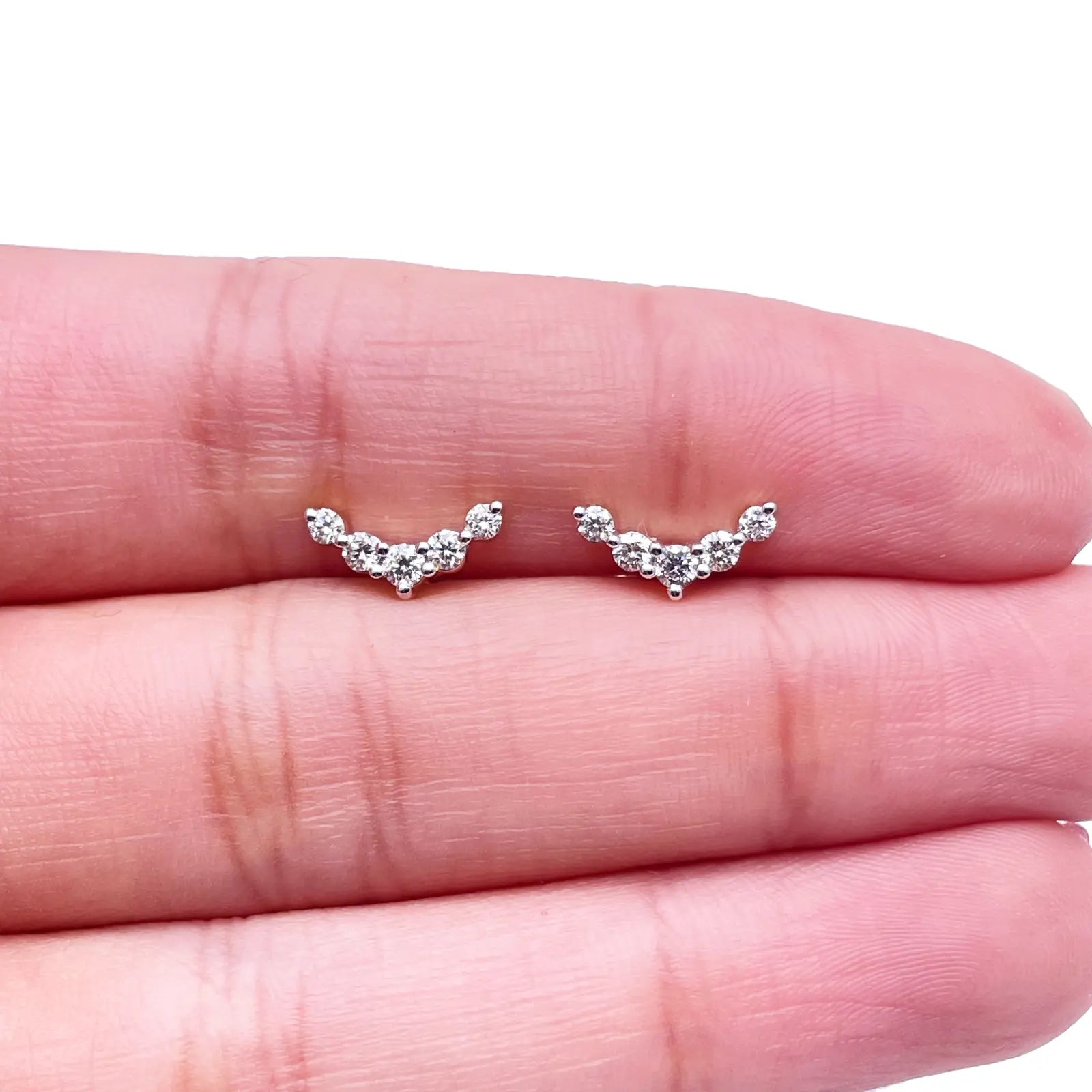 18ct Yellow Gold Natural Diamond Crawler/Climber Earrings 0.29ct 