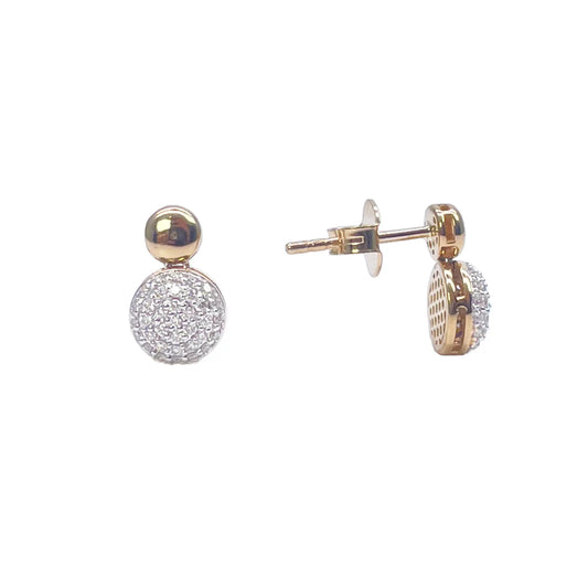 18ct Yellow Gold Natural Diamond Drop/Dangle Stud Earrings 0.28ct 