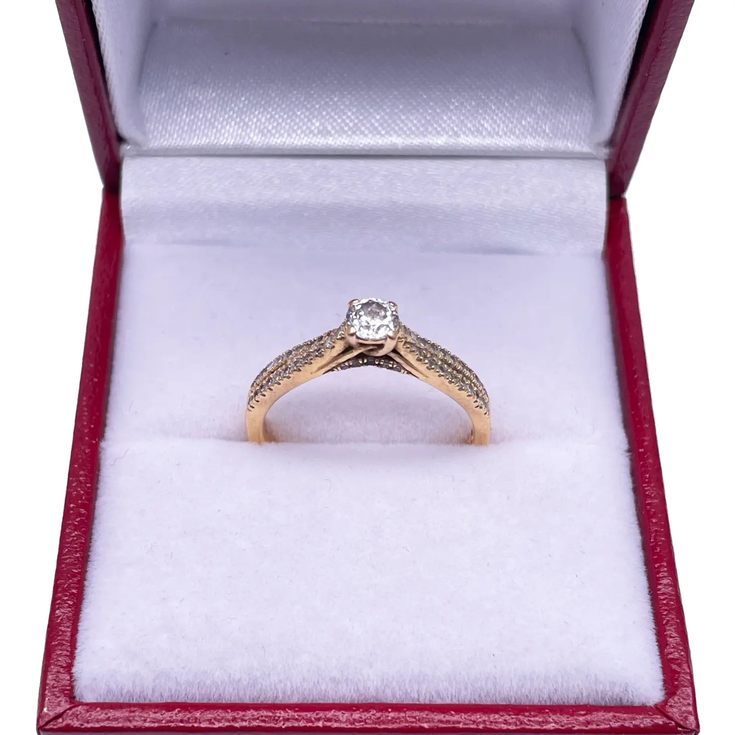 18ct Yellow Gold Natural Diamond Fancy Pave Engagement Ring 0.63ct Certified  Diamond Ring