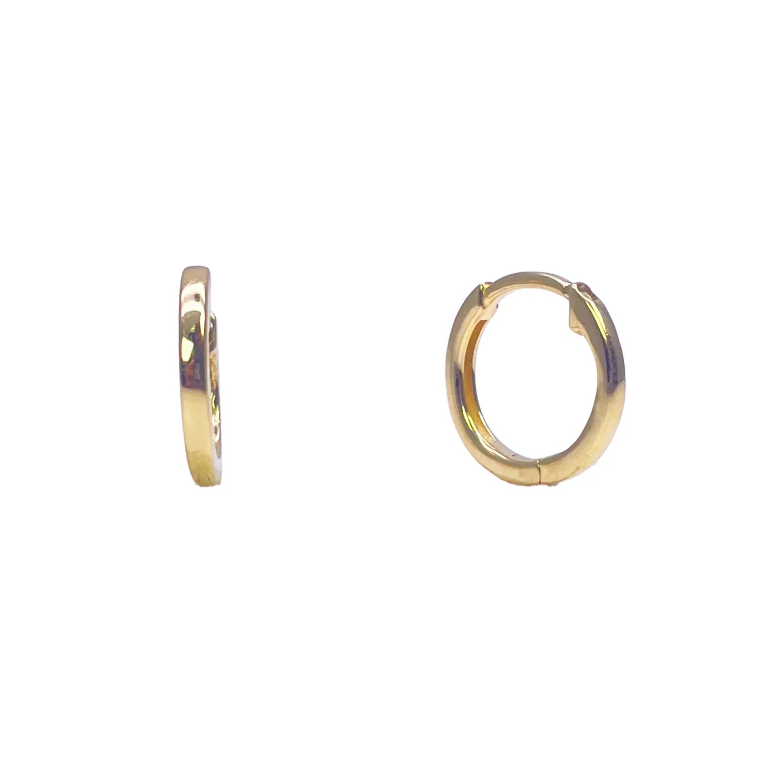 18ct Yellow Gold Pair Of Hoop Huggie Earrings 10mm Diameter  Gold earring