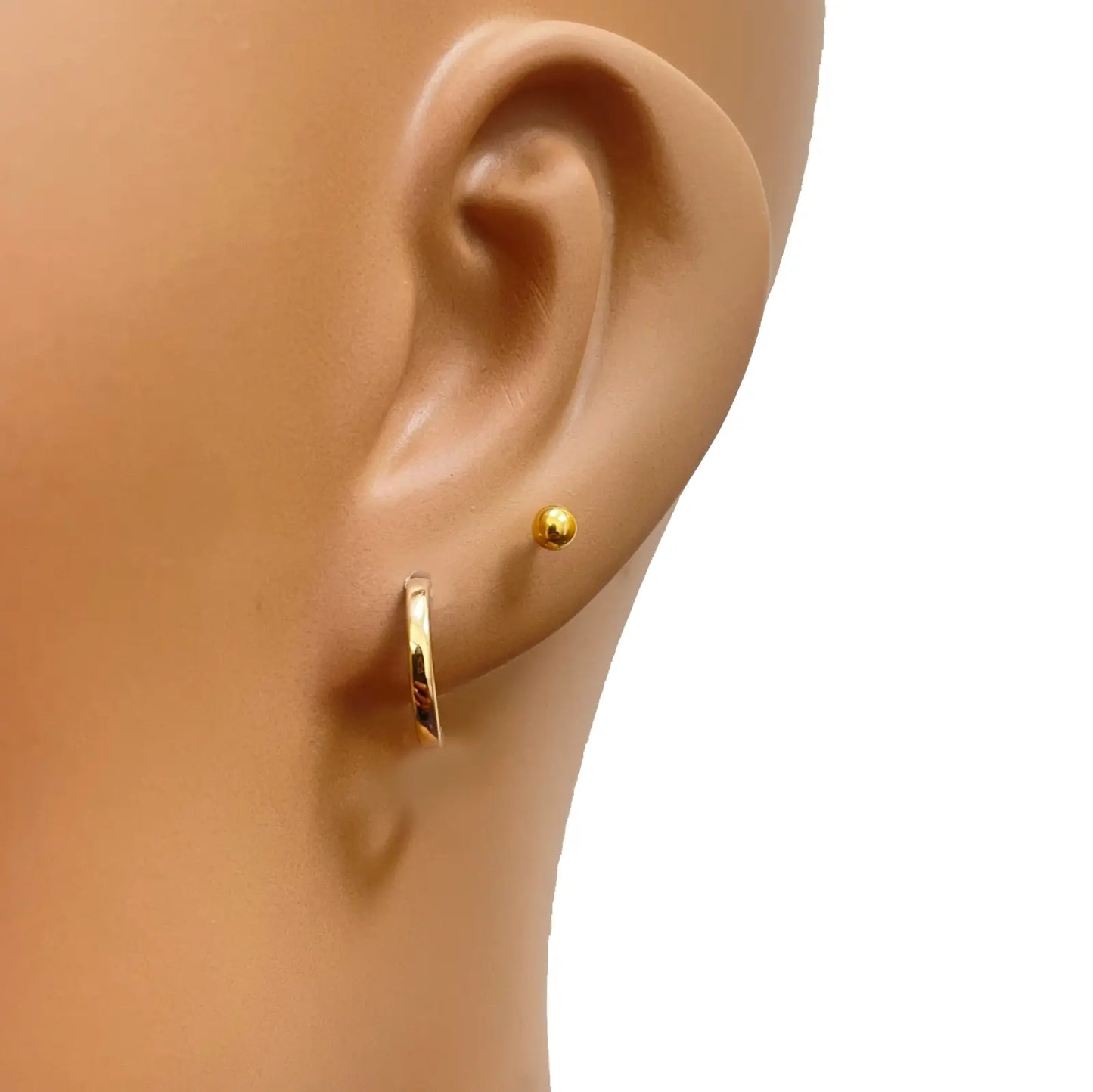 18ct Yellow Gold Pair Of Hoop Huggie Earrings 10mm Diameter  Gold earring