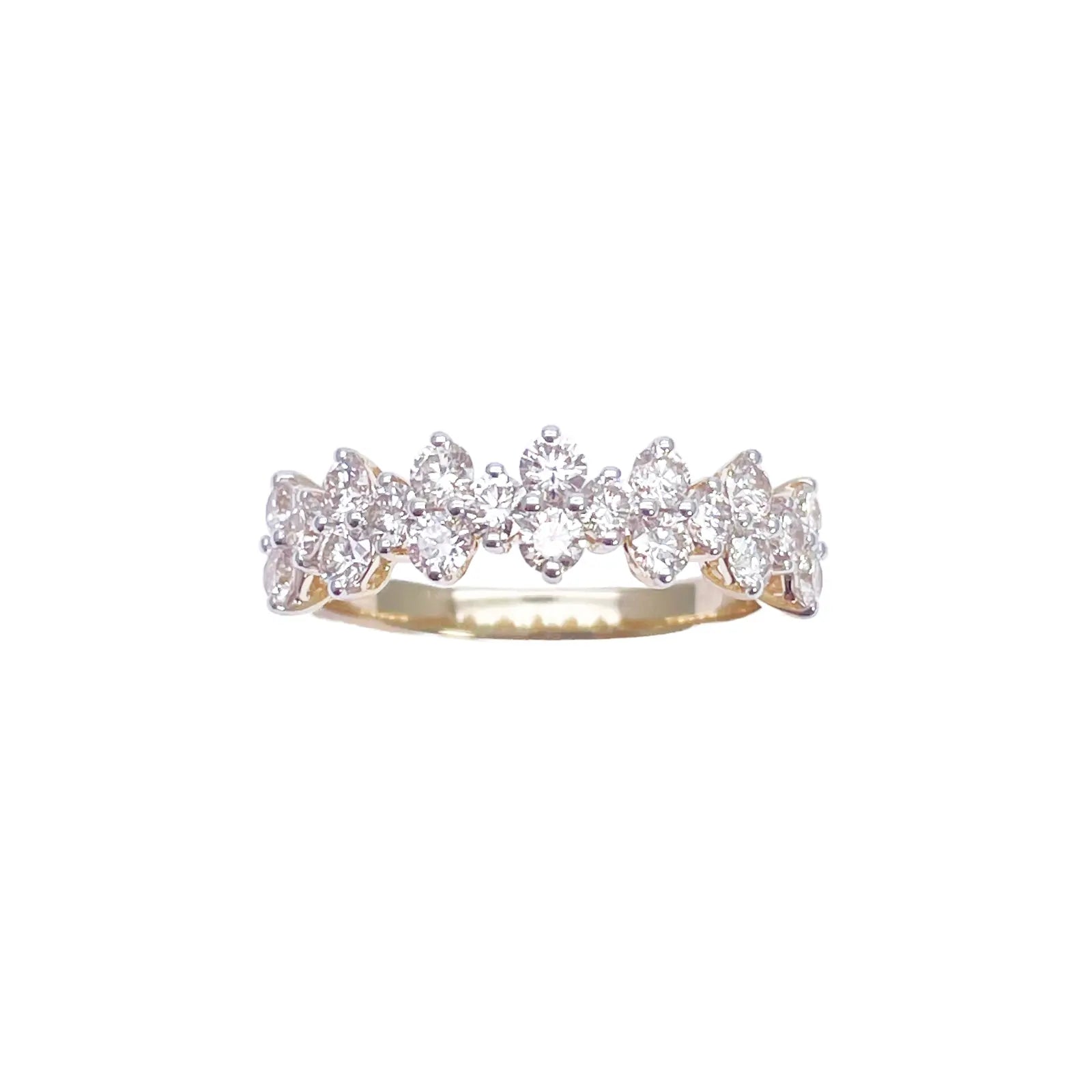 18ct Yellow Gold Prong Diamond Half Eternity Band 1.04ct 