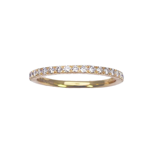 18ct Yellow Gold Round Diamond Half Eternity Band Claw Set 0.26ct  Diamond Ring