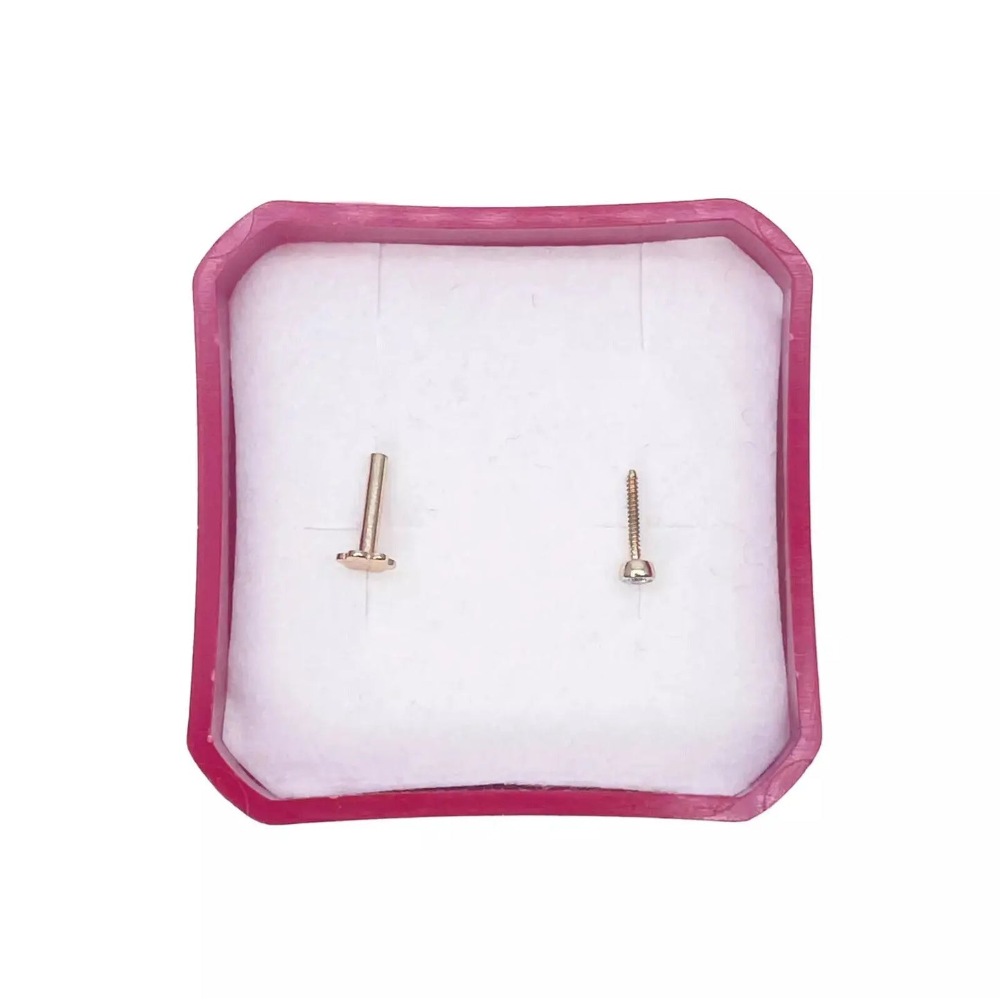 18ct Yellow & White Gold Diamond Bezel Nose Stud Pin 0.02ct  Body Piercing