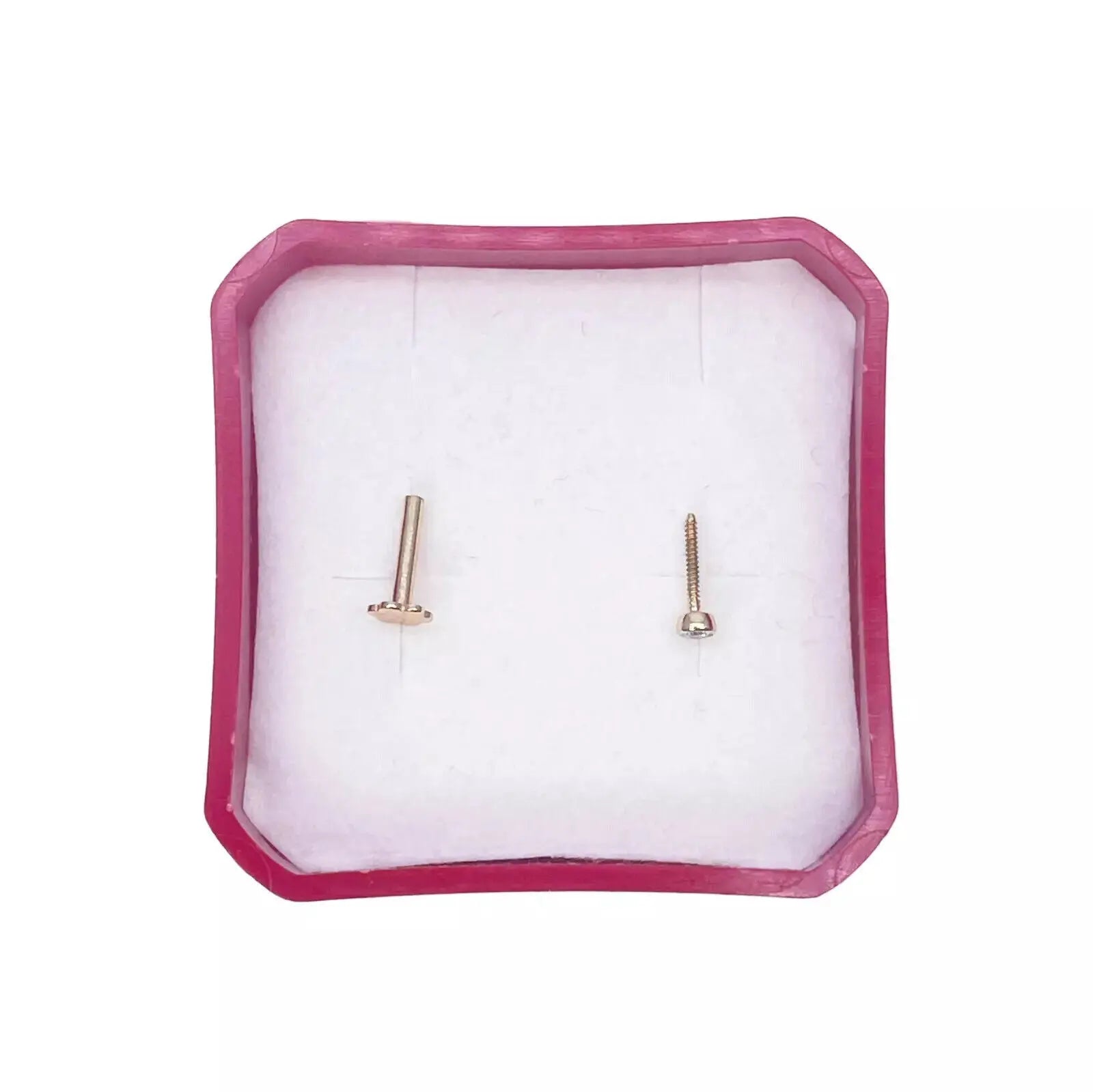 18ct Yellow & White Gold Diamond Bezel Nose Stud Pin 0.02ct  Body Piercing