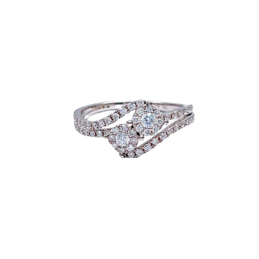 18Carat White Gold Double Row Diamond Cluster Ring 0.40 carats GH SI Hallmark¬† Diamond Ring
