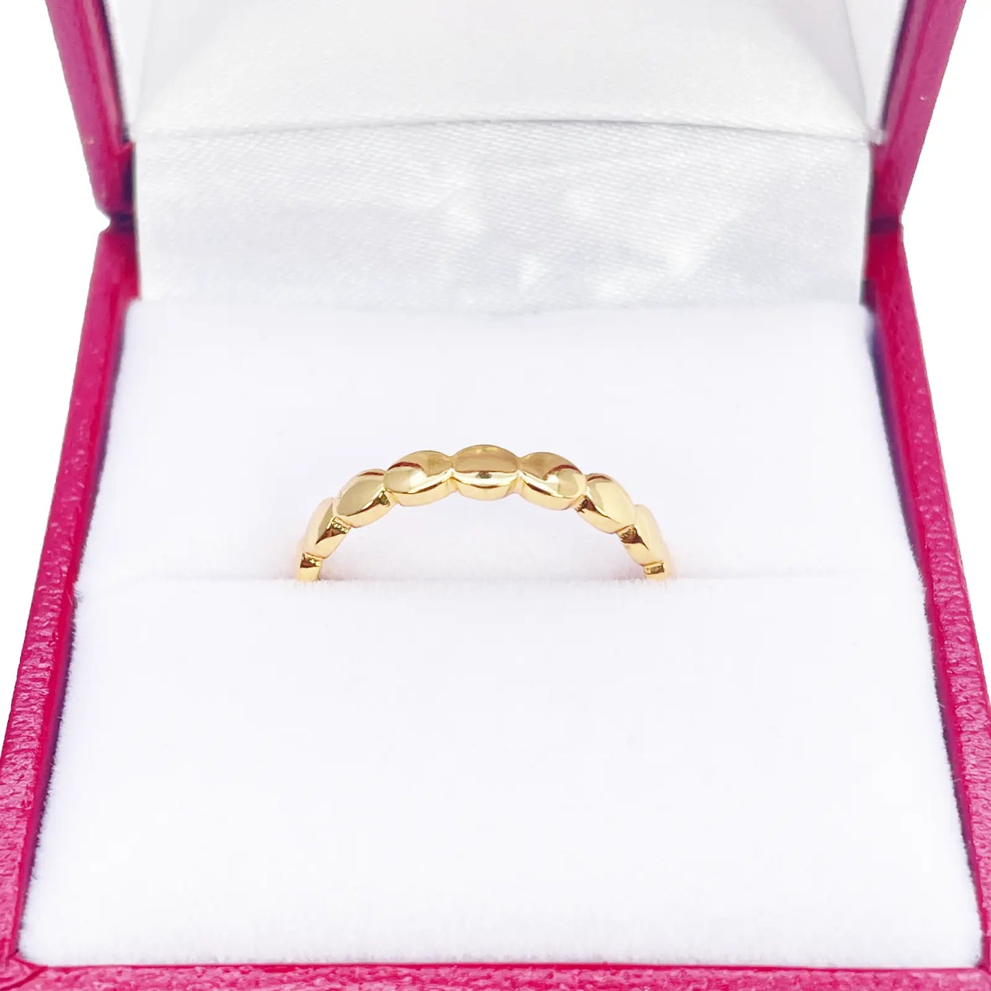 22ct Gold Pebble Dot Ring High Polished 2.7 mm Width Size M 