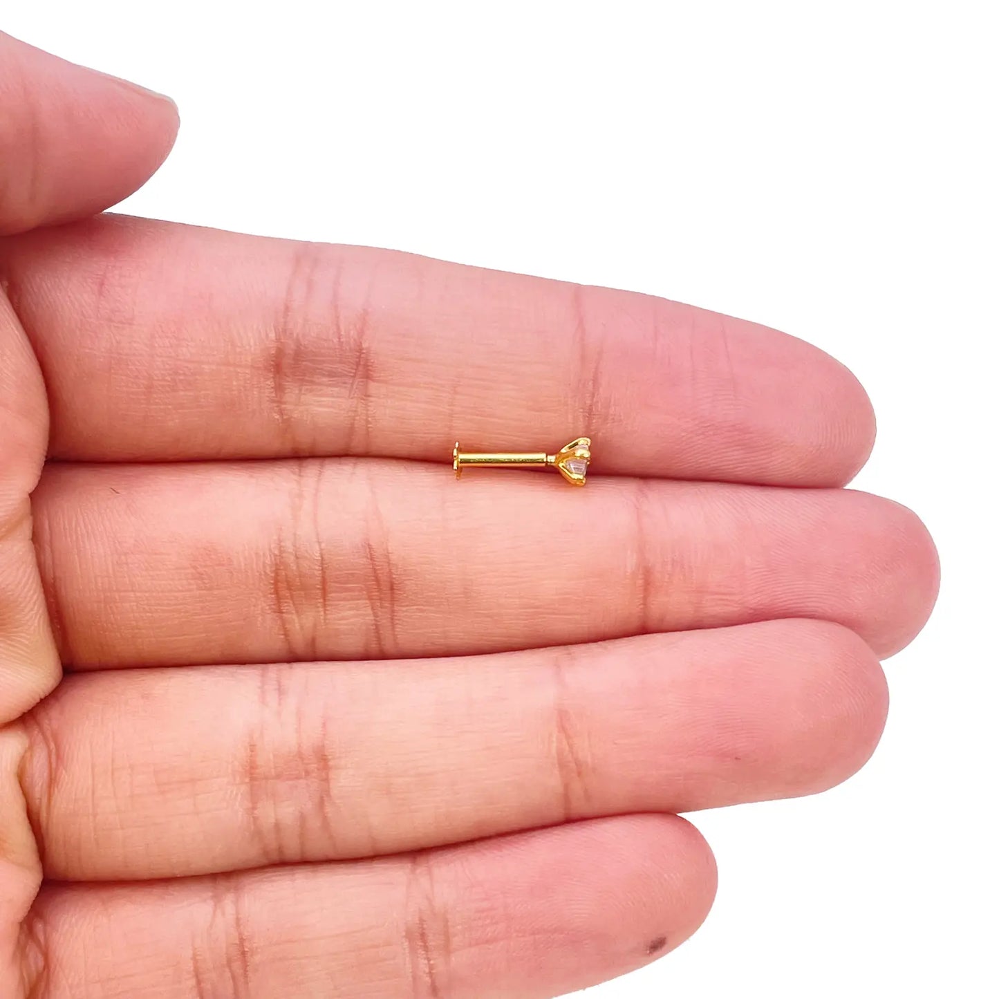 22ct Gold Star Tiny Nose Stud/Pin 3.8mm Width 