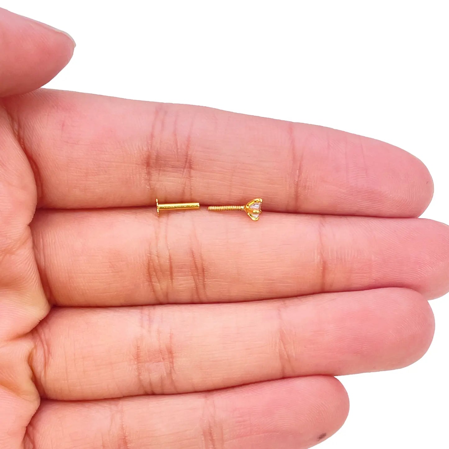 22ct Gold Star Tiny Nose Stud/Pin 3.8mm Width 
