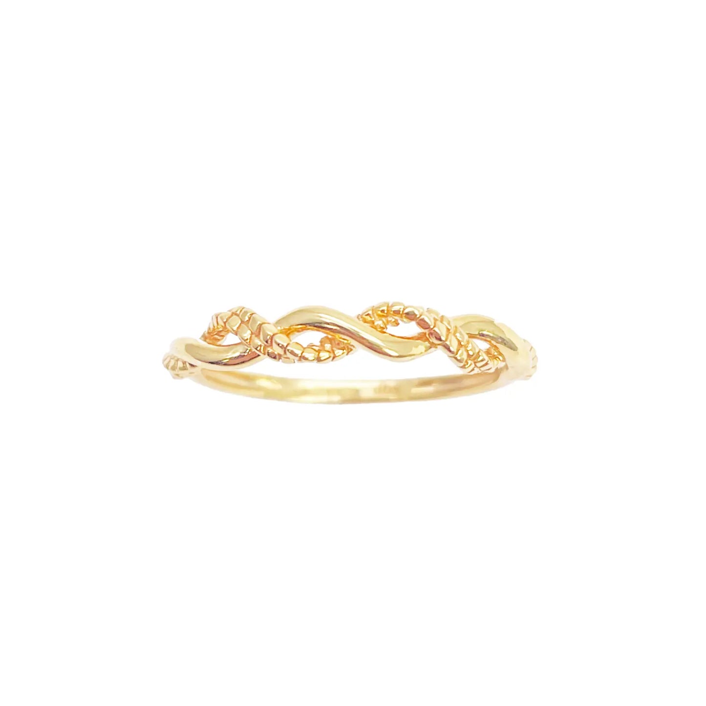 22ct Gold Twisted Ring Braided Crossover High Polished 3 mm Width Size L 