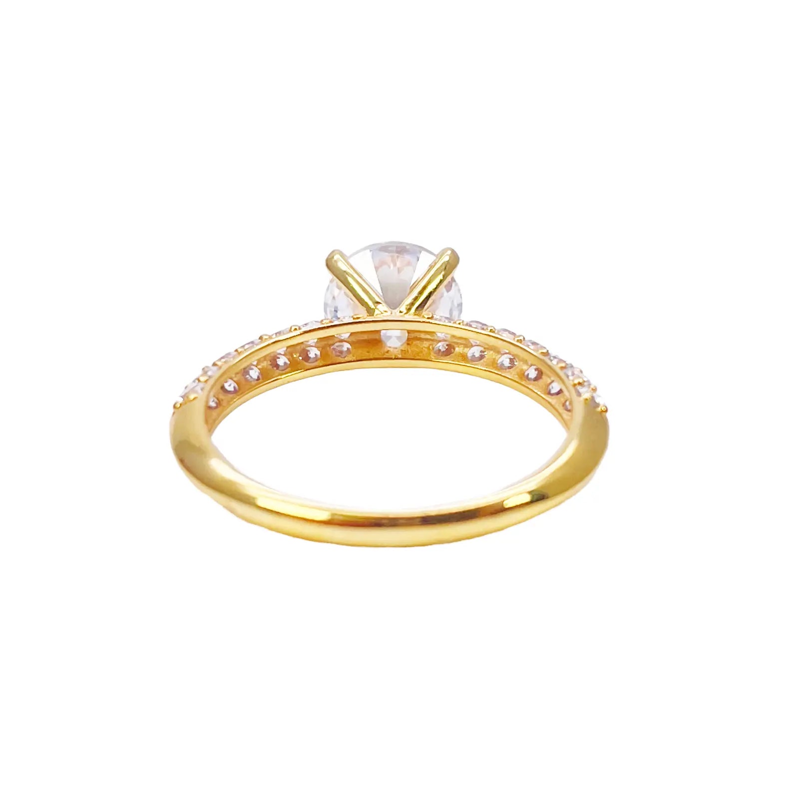 22ct Yellow Gold 4-Claw Half Eternity Engagement Ring & Matching Band 