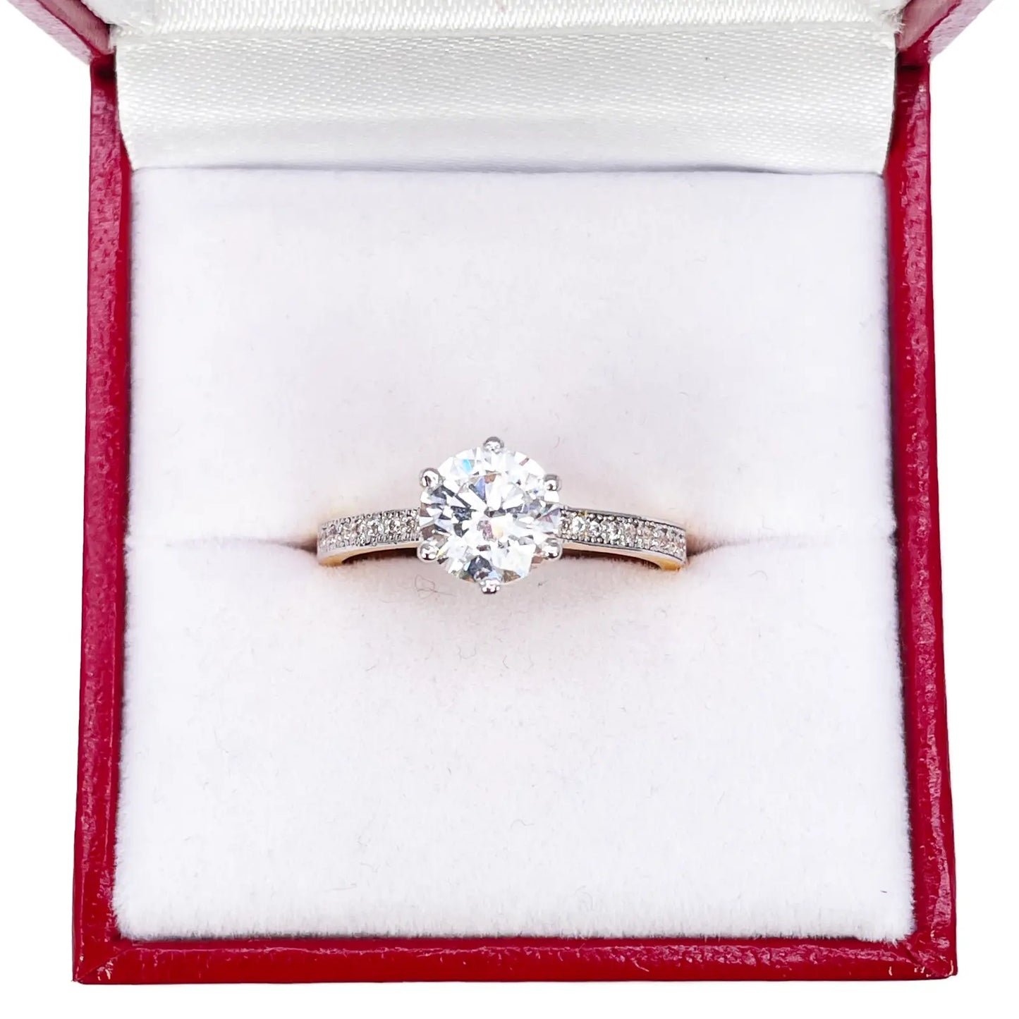 22ct Yellow Gold 6-Claw Cubic Zirconia Solitaire Ring 8 mm Width 