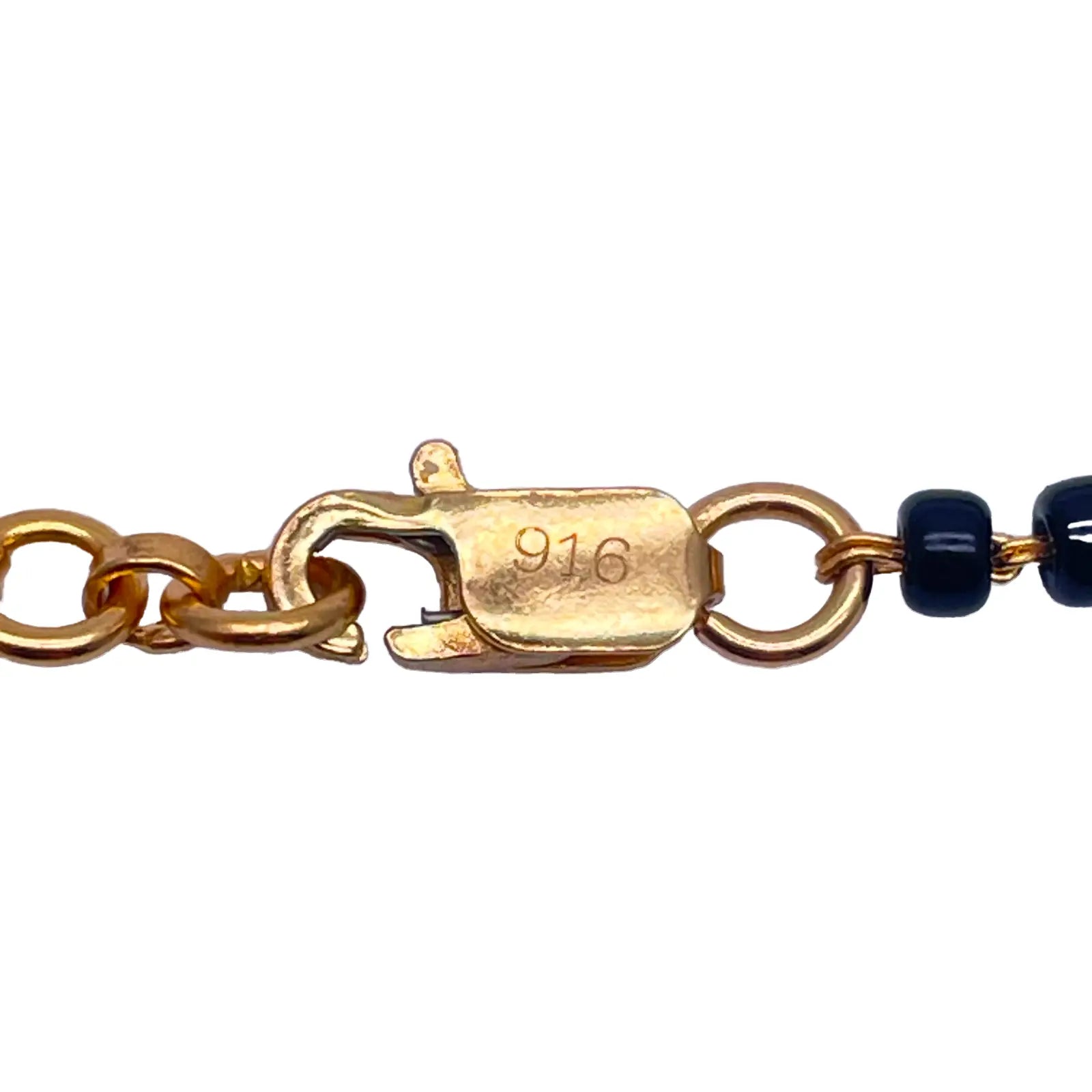 22ct Yellow Gold Children's Bracelet Black & Gold Beads (Maniya/Manka/Nazariya)  Gold Beads Children's Bracelet, 22ct Yellow Gold Bracelet, Black