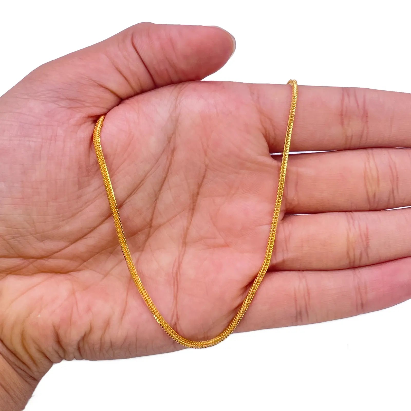 22ct Yellow Gold Foxtail Dragon Chain Necklace 20''inches 1.5mm Width 