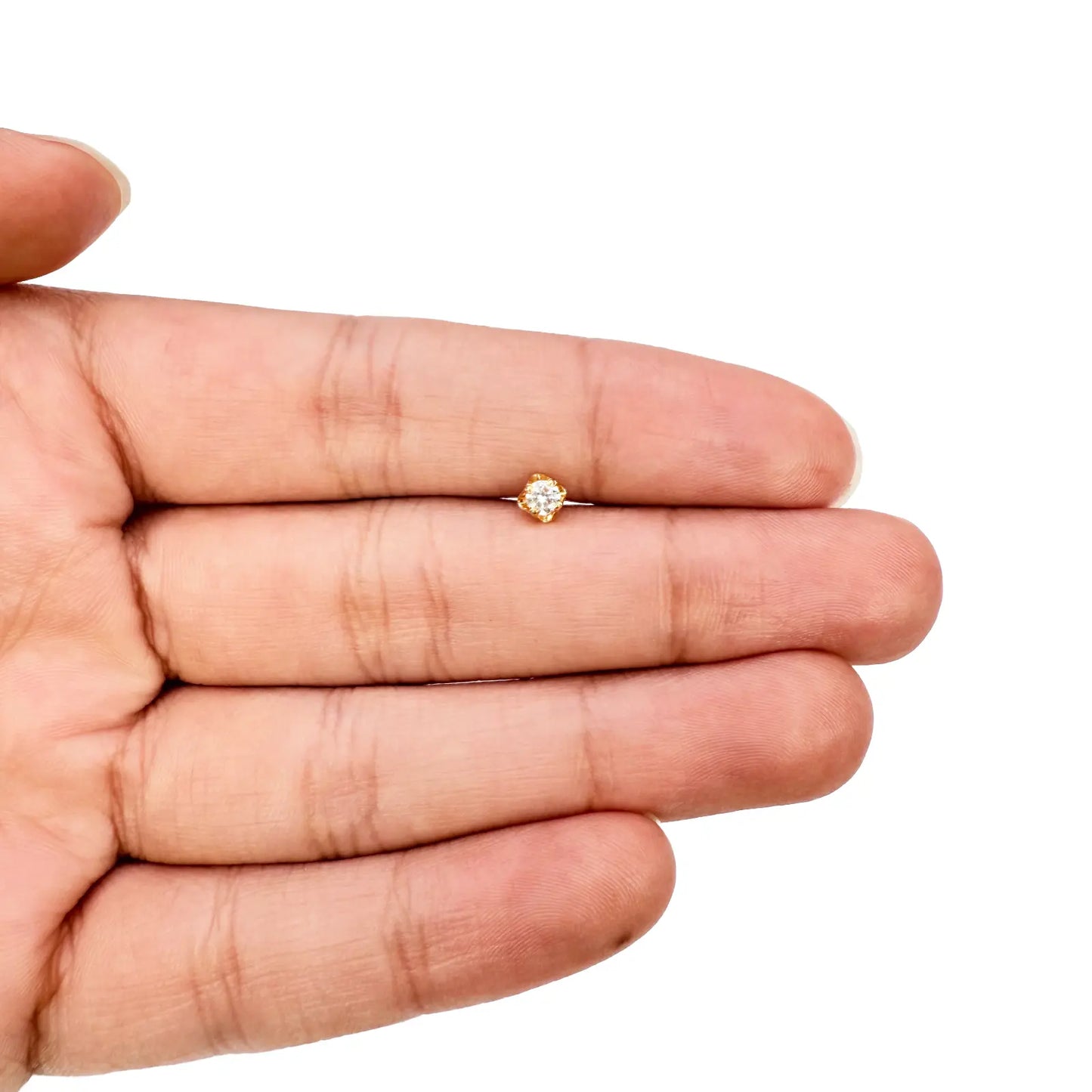 22ct Yellow Gold Nose Stud/Pin, Tragus, Helix Or 2nd Lobe Stud 3.0mm Width 