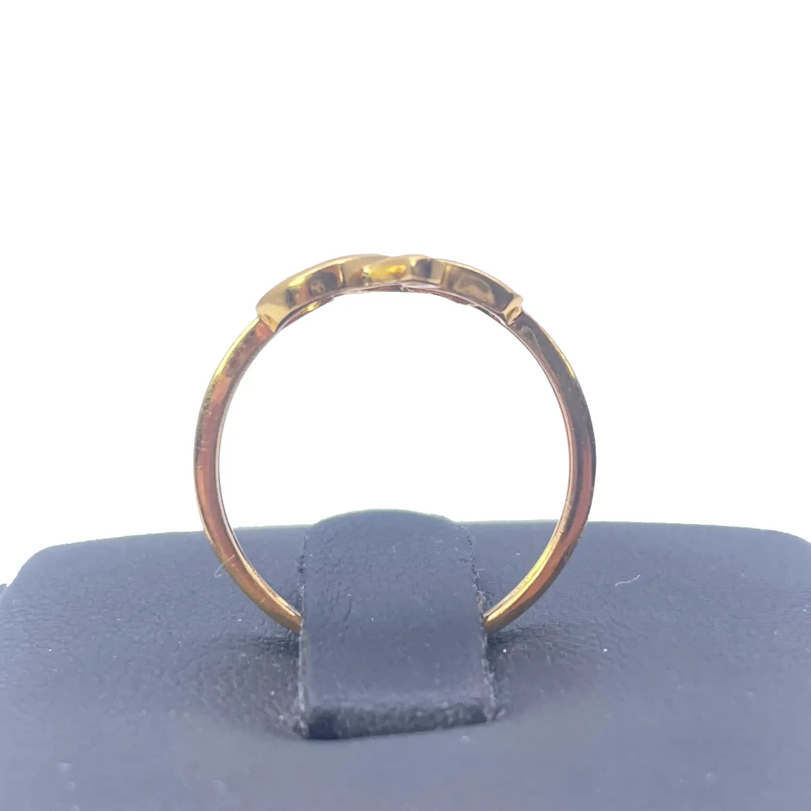 22ct Yellow Gold Polished & Matt Floral Minimalist Ring 
