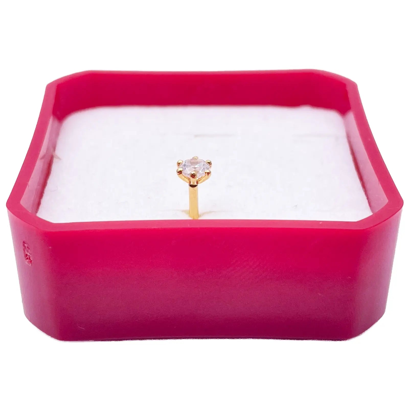 22ct Yellow Gold Six Claw Prong Small Nose Stud/Pin 4mm Length 