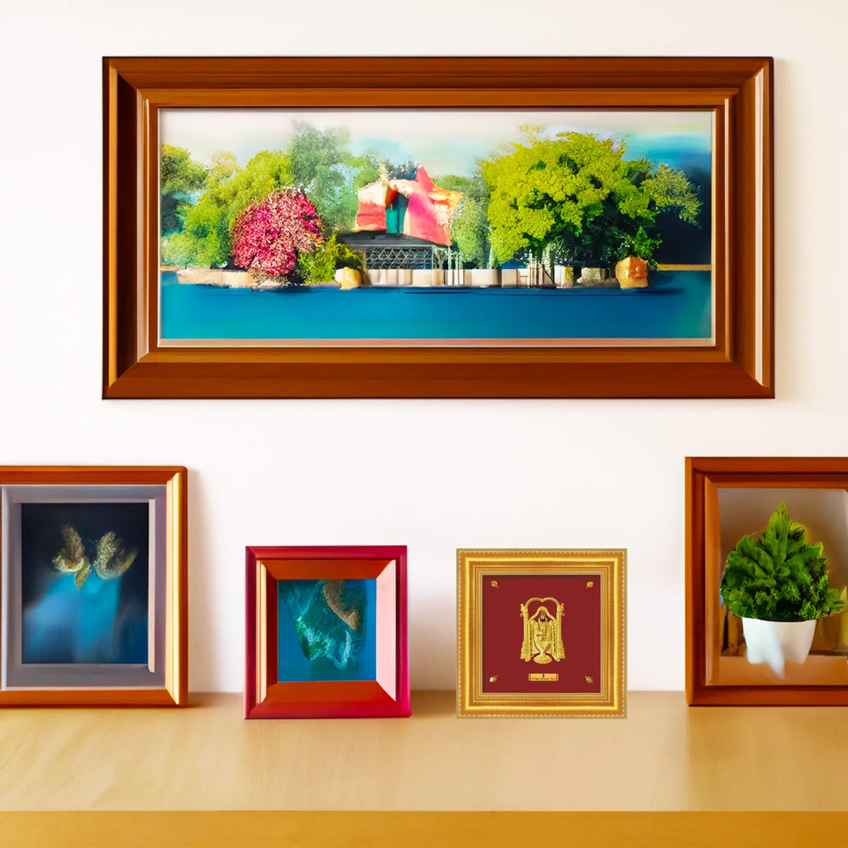 24ct Pure Gold Leaf Venkateswara/Balaji Frame 12.7 x 12.7cm 