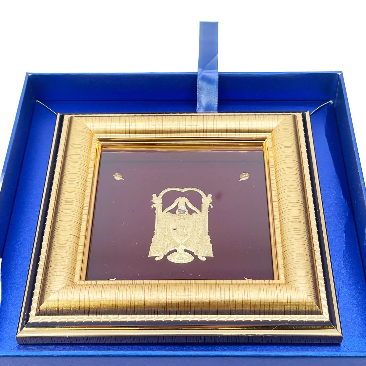 24ct Pure Gold Leaf Venkateswara/Balaji Frame 13.9 x 13.9cm 