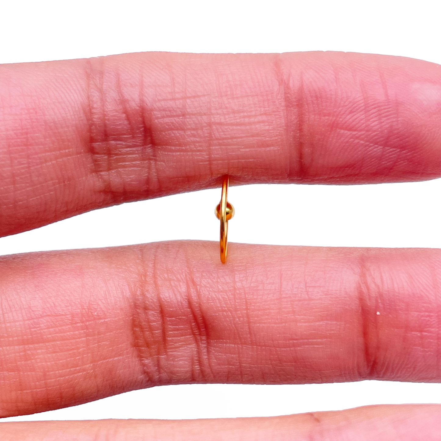 22ct Plain Polished Yellow Gold Single Nose Ring 10mm