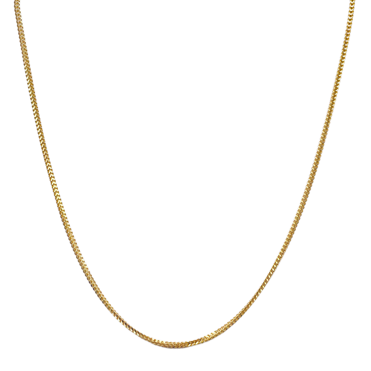 22ct Yellow Gold Solid Foxtail Chain Necklace 18'' inches 1.6mm Width