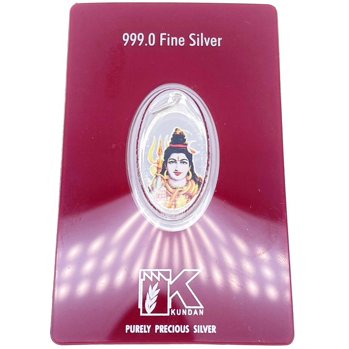 999.9 Pure Silver 5 Grams Coloured Shankar / Shiva Pendant Sealed Pack