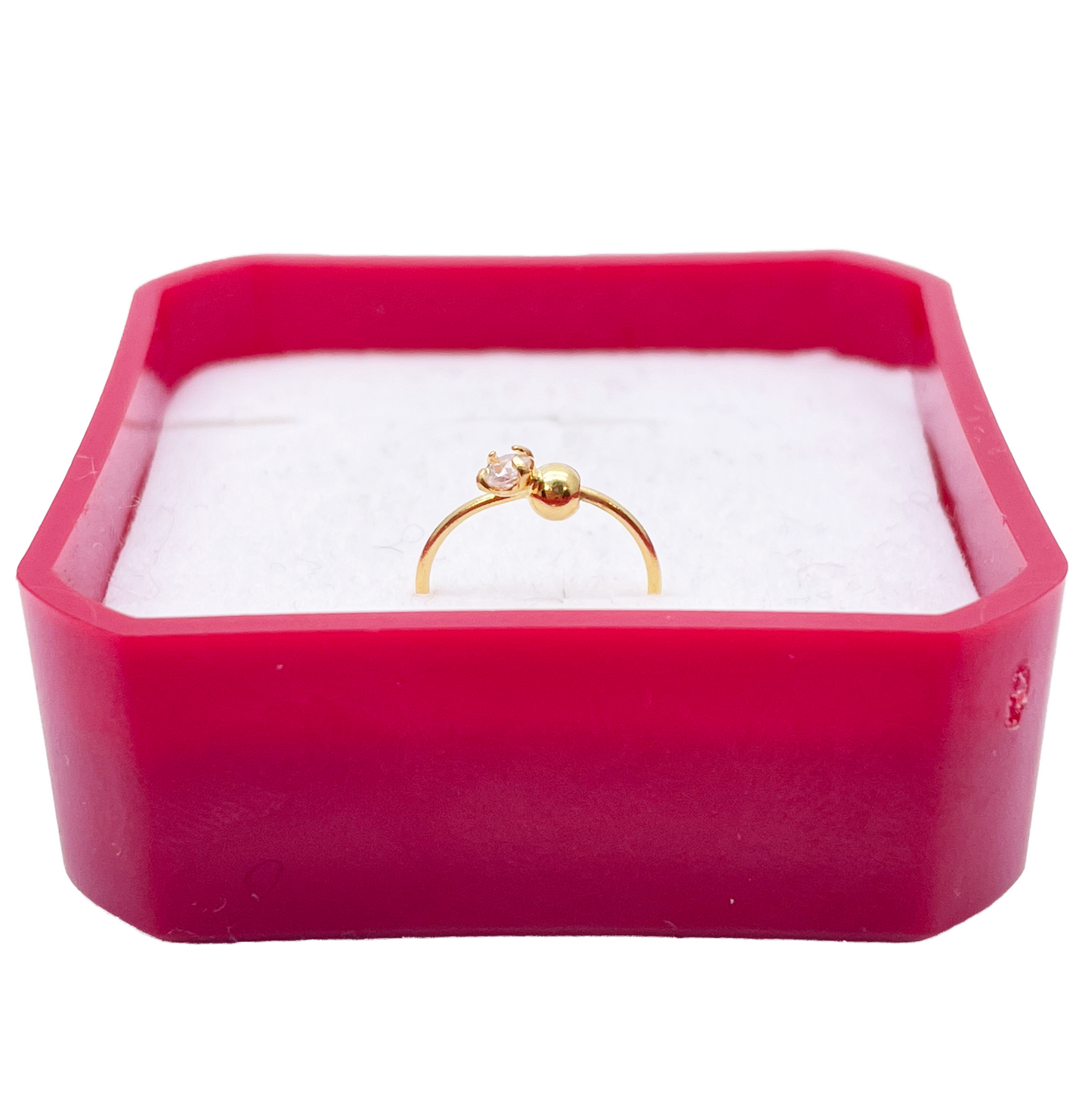 22ct Gold Tiny Cubic Zirconia Nose Ring Hoop Huggie 8.8mm