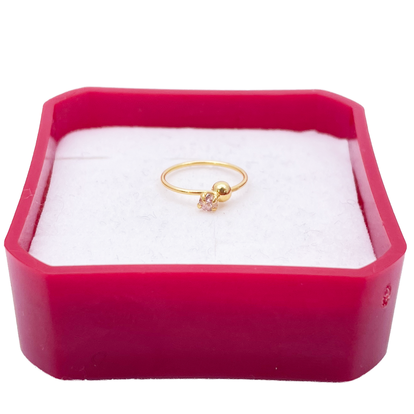 22ct Gold Tiny Cubic Zirconia Nose Ring Hoop Huggie 8.8mm