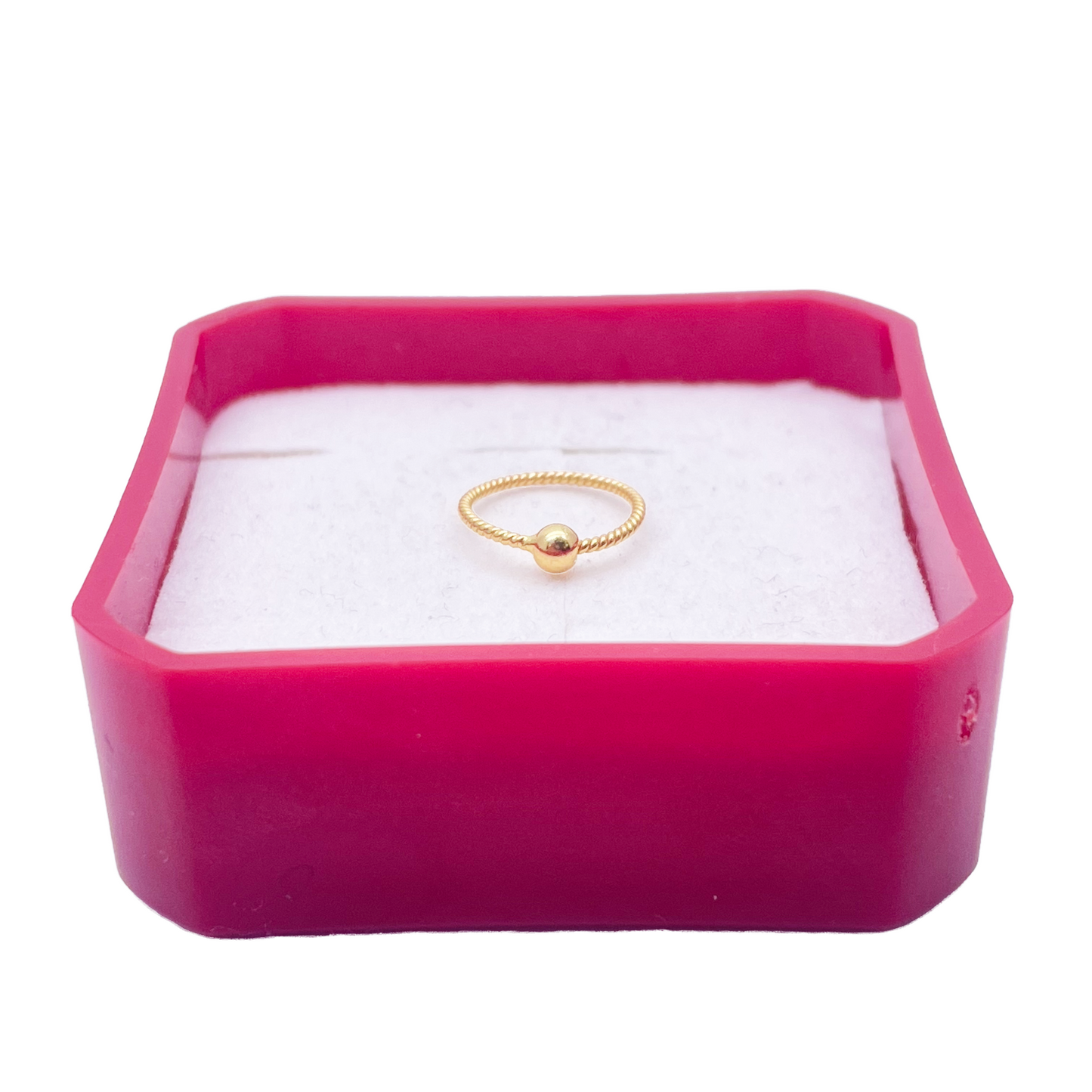 22ct Yellow Gold Tiny Rope Dainty Nose Ring Huggie 8mm Diameter