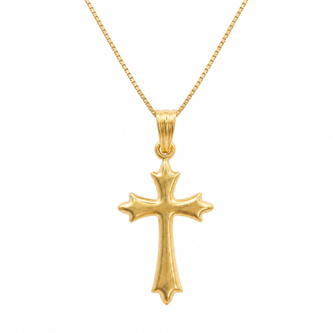 22ct Yellow Gold High Polished Cross Pendant 33mm x 16mm