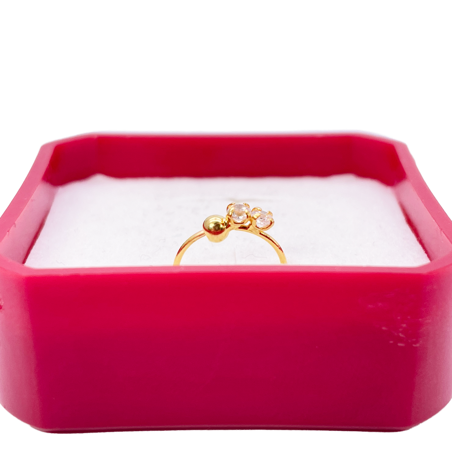 22ct Gold Tiny Cubic Zirconia Nose Ring Hoop Huggie 9mm