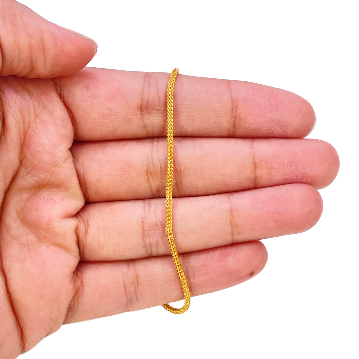 22ct Yellow Gold Minimalist Foxtail Dragon Bracelet 7 Inches