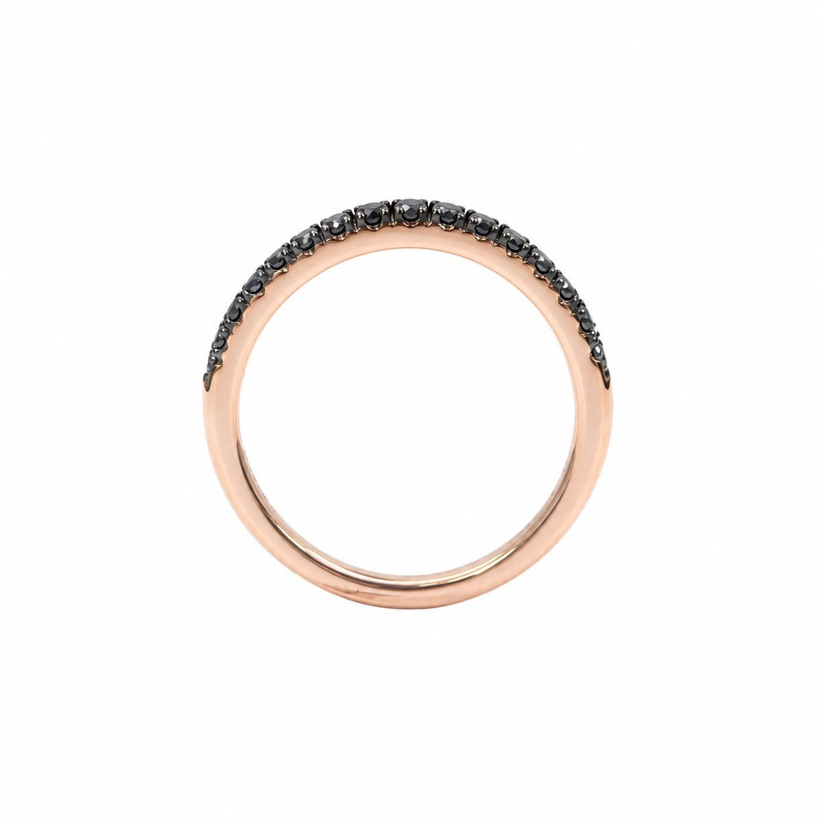 14ct Rose Gold Stackable Black Diamond Half Eternity Ring 0.28ct