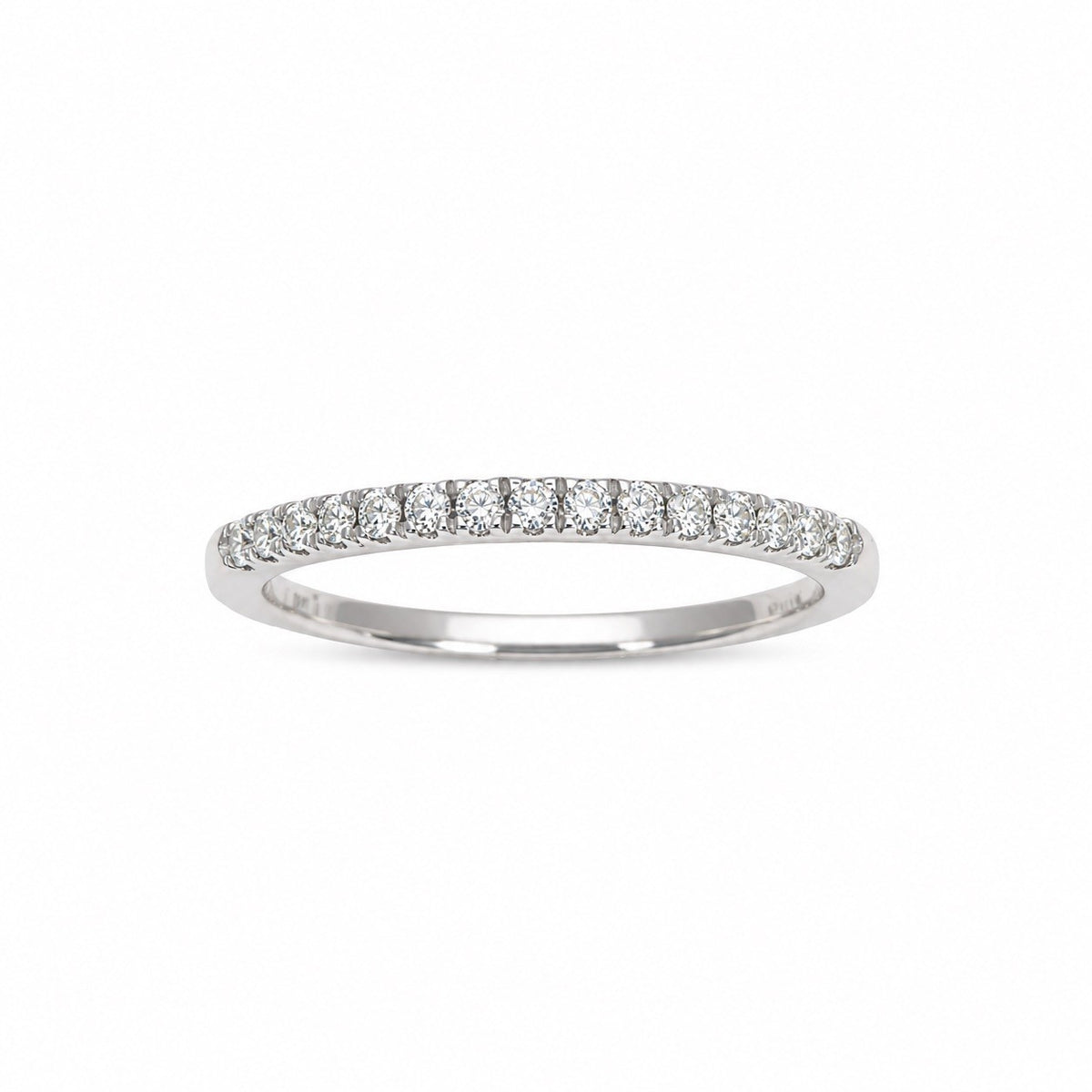 14ct White Gold Natural Diamond Half Eternity Ring Pave 0.20ct