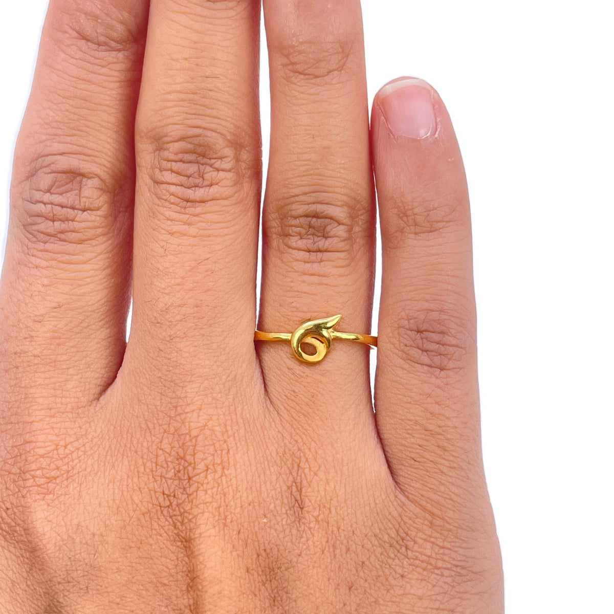 22ct Yellow Gold Swirl Ring High Polished & Matte