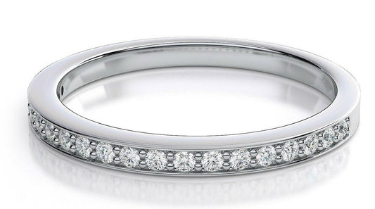 18ct White Gold Natural Diamond Channel Set Half Eternity Band 0.22ct