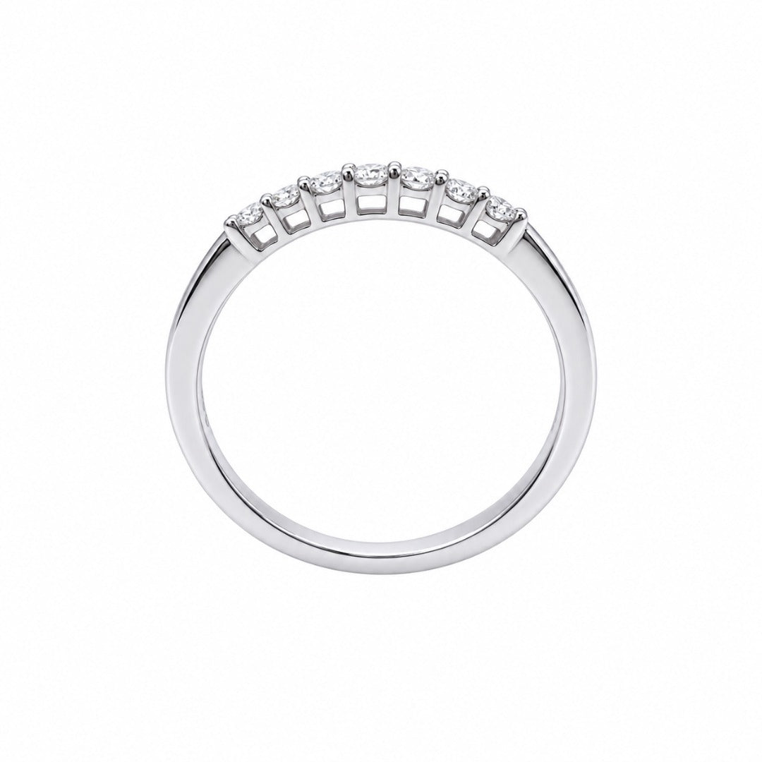 18ct White Gold Natural Diamond Seven Stone Ring Claw Set 0.25ct