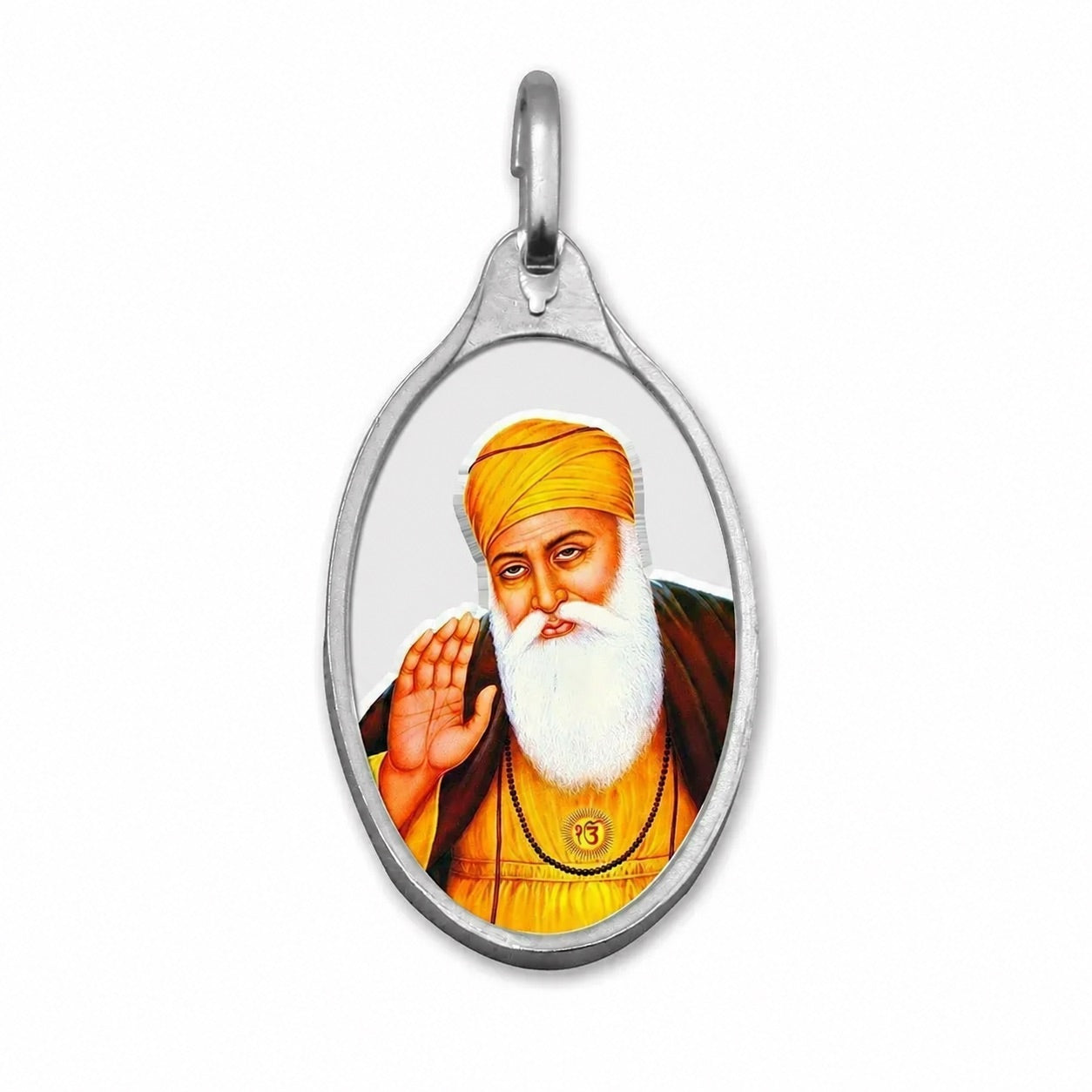 999.9 Pure Silver 5 Grams Coloured Guru Nanak Sikh Pendant Sealed Pack