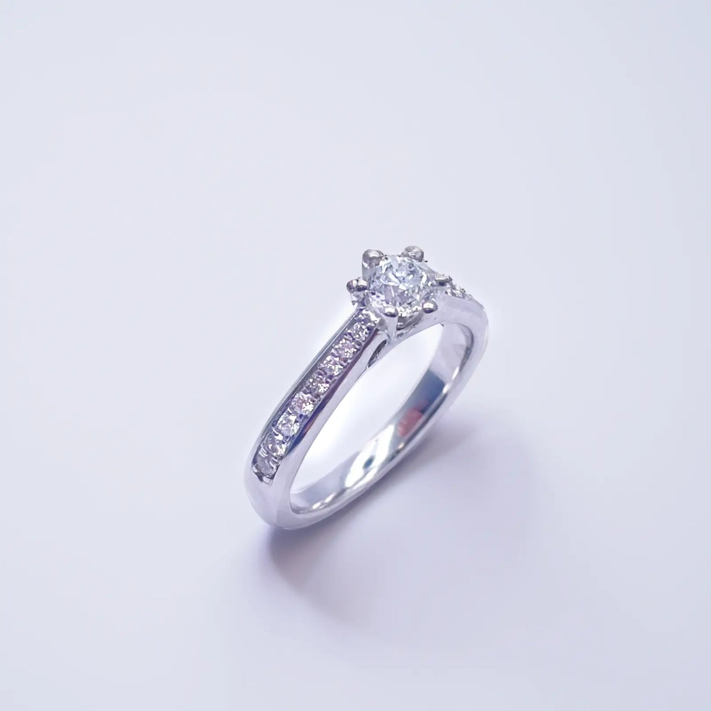 18ct White Gold 6-Claw Solitaire Natural Diamond  Engagement Ring 0.70ct 