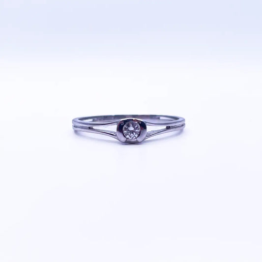 18ct White Gold Diamond Solitaire Ring 0.08ct  Diamond Ring