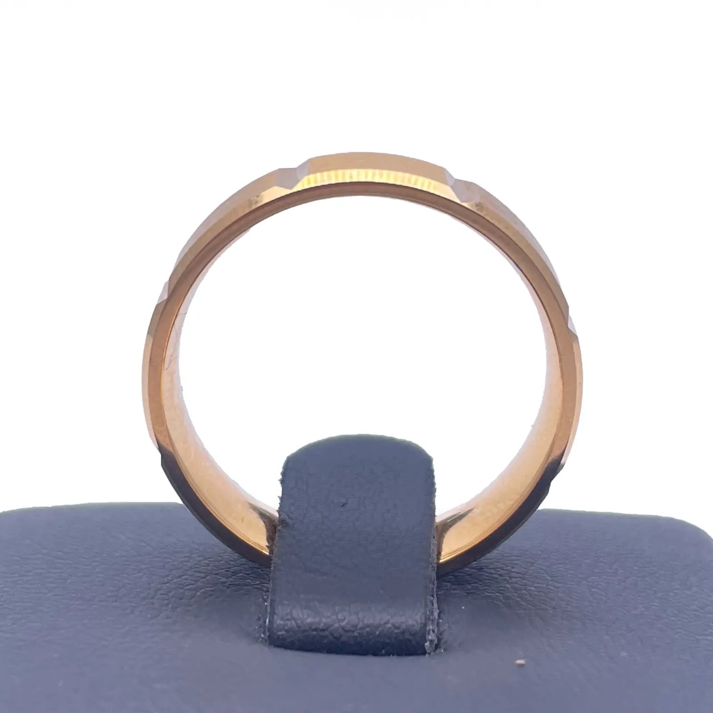18ct Yellow Mens Wedding 6mm Band Fancy Square Matt Finish Bevelled Groove Edges 