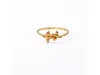 22ct Yellow Gold Polished & Matt Double Flower Minimalist Ring 